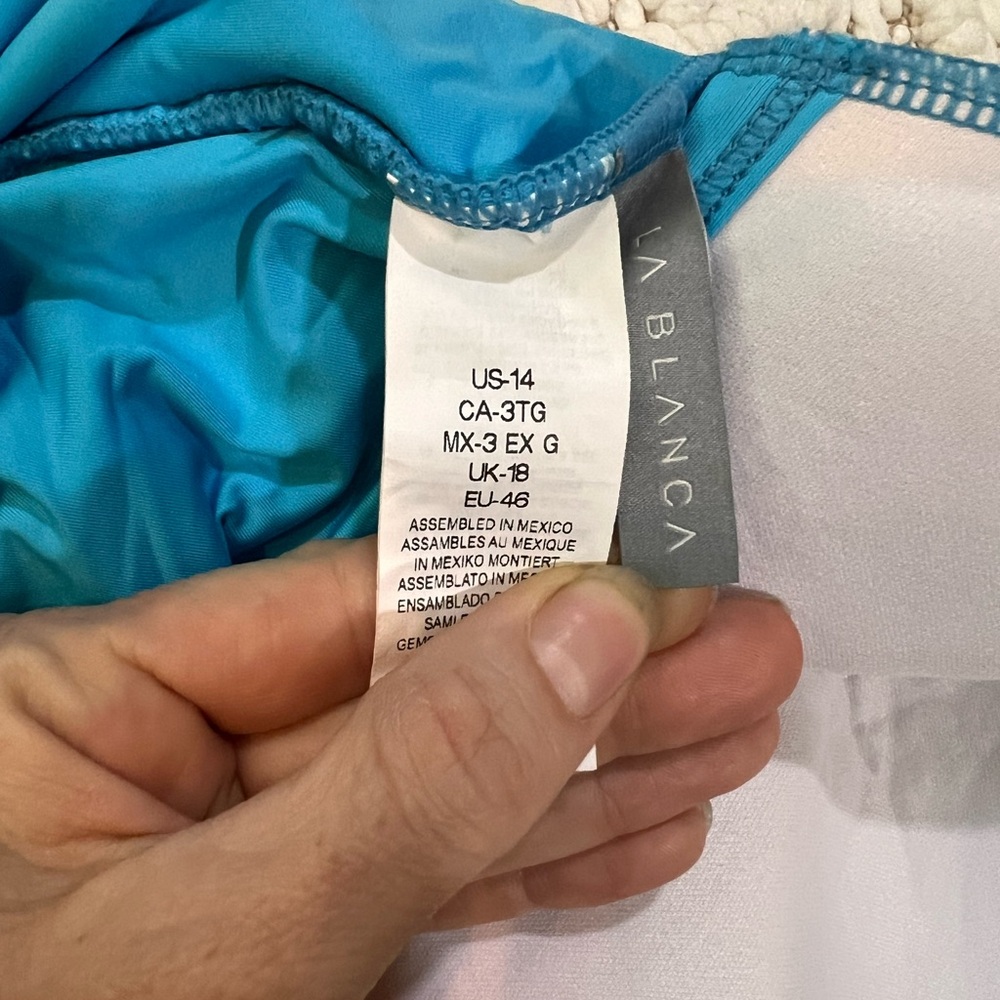 La Blanca Twist Front One Piece Swimsuit Size 14 NWT - Picture 7 of 8